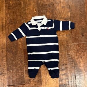 Polo by Ralph Lauren Navy and White Striped 3 months